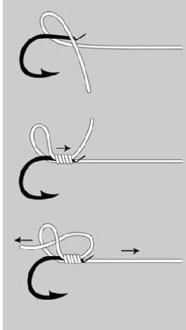 初学钓鱼绑鱼钩八字环