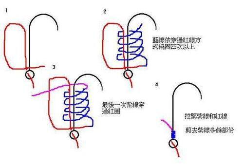 鱼钩和子线的绑法图解