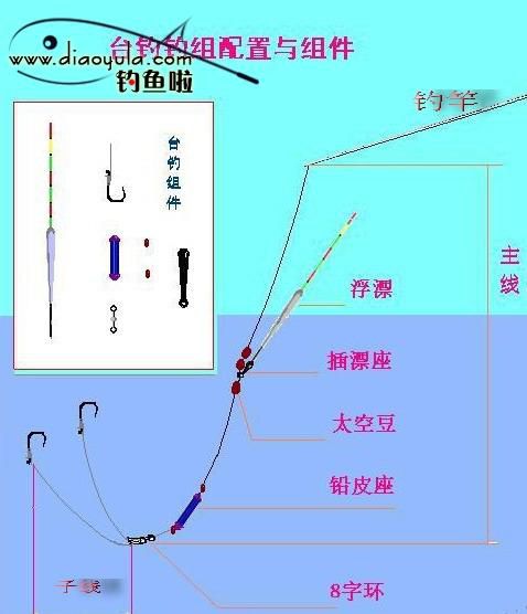 鳙鲢手竿钓组方法图