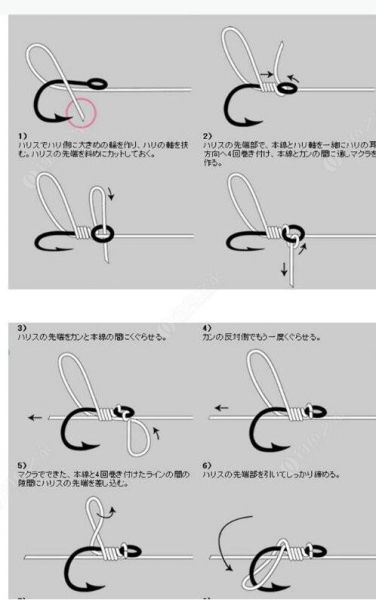 鱼钩怎么绑到8字扣上