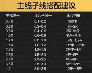 10主线配多大的子线 伊势尼6号钩用多大主线和子线